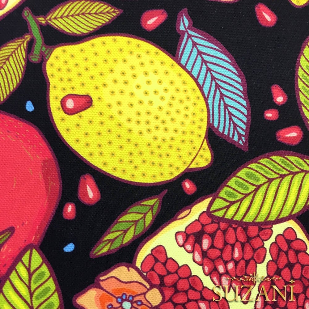 Nar Limon Desenli Kumaş