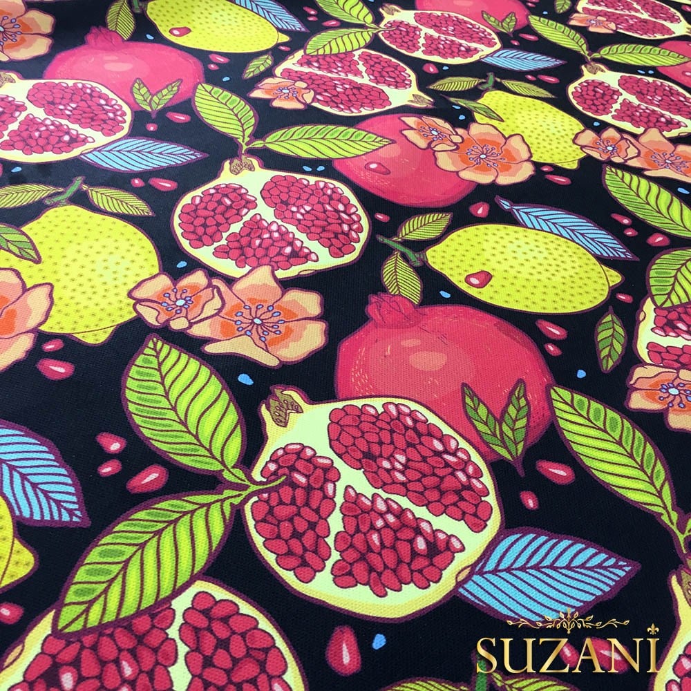 Nar Limon Desenli Kumaş