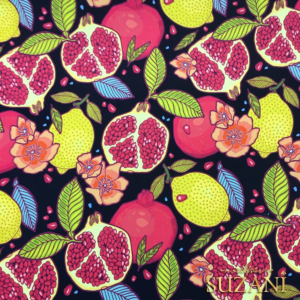 Nar Limon Desenli Kumaş