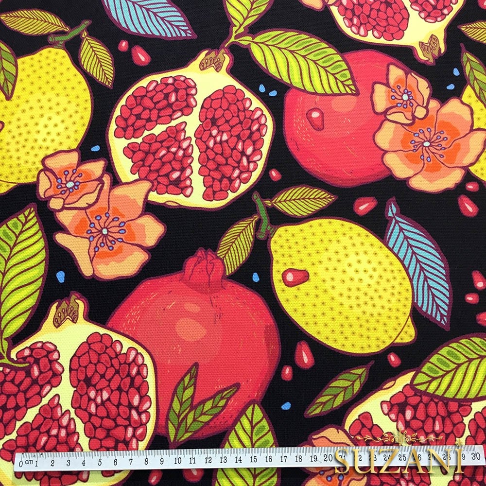 Nar Limon Desenli Kumaş