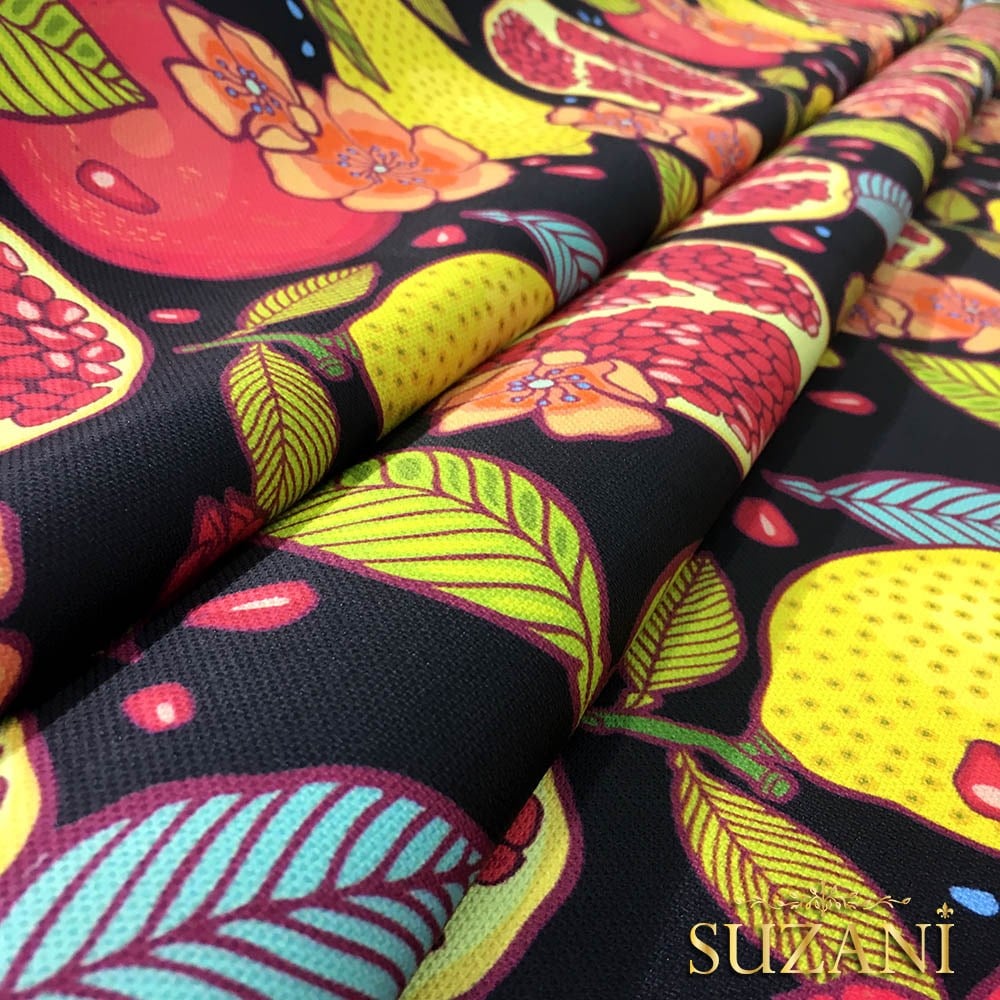 Nar Limon Desenli Kumaş