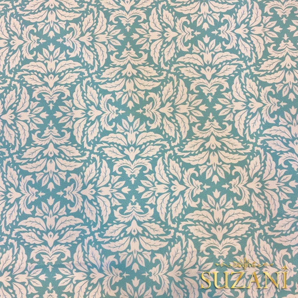 Okyanus Mavi Motif Desenli Dijital Baskılı Kumaş