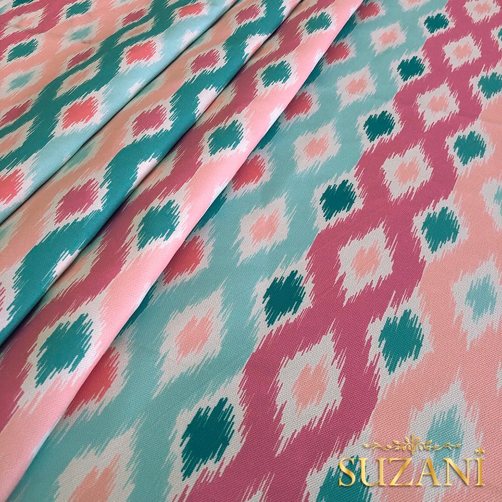 Örgü İkat Dijital Baskılı Kumaş