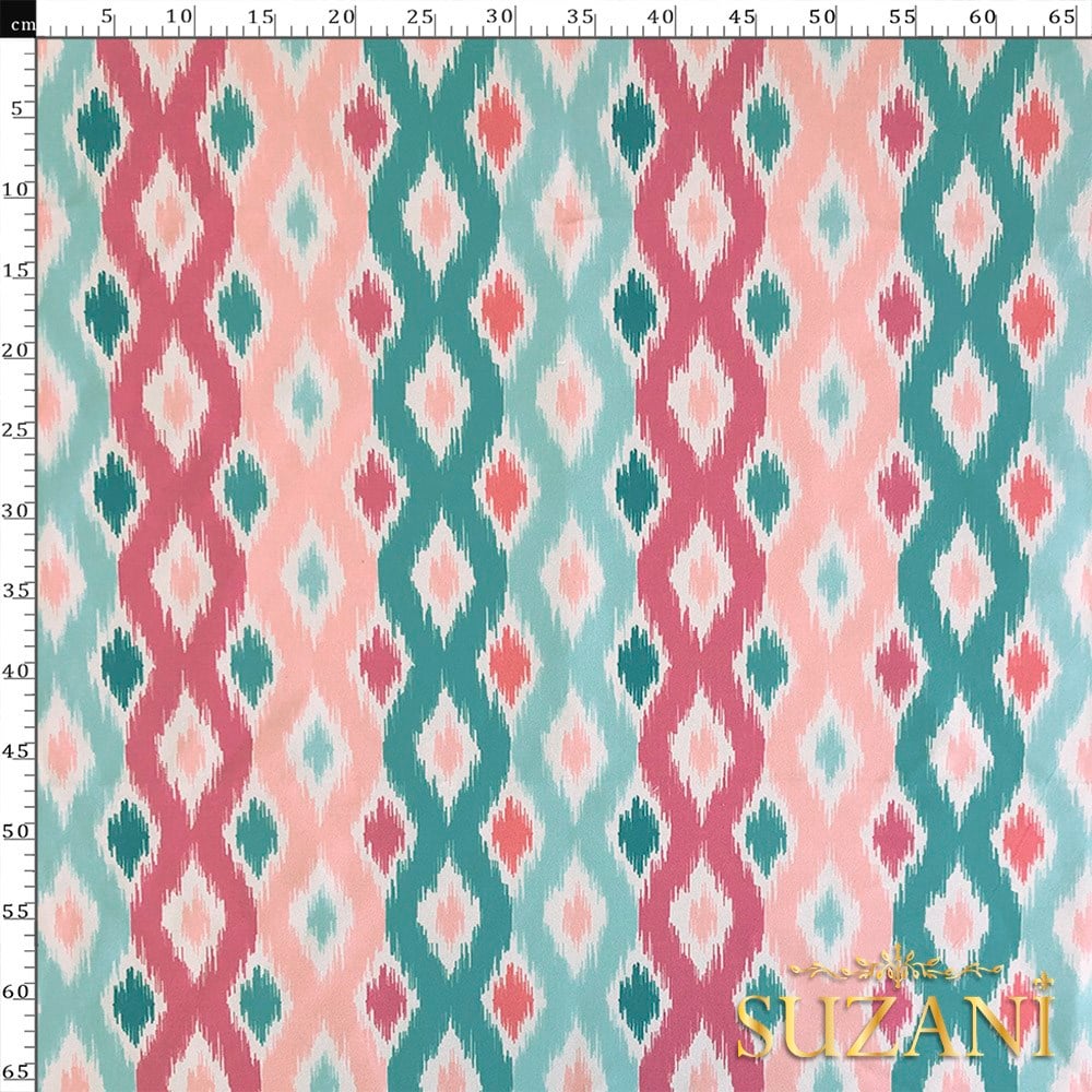 Örgü İkat Dijital Baskılı Kumaş