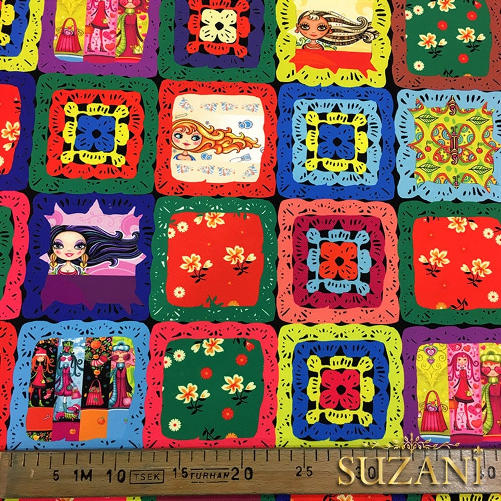 Örgü Patchwork Desenli Kumaş