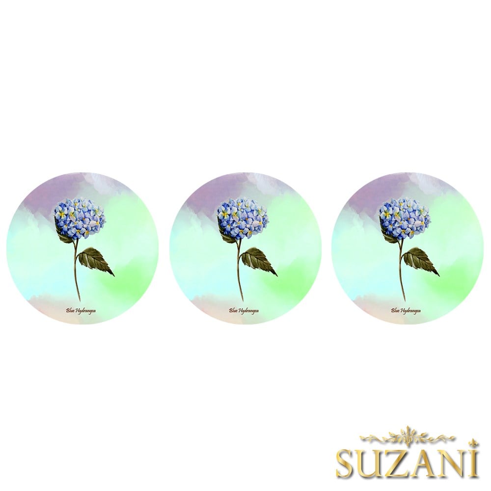 Ortanca Desenli Dikişsiz 3'lü Supla Kumaşı