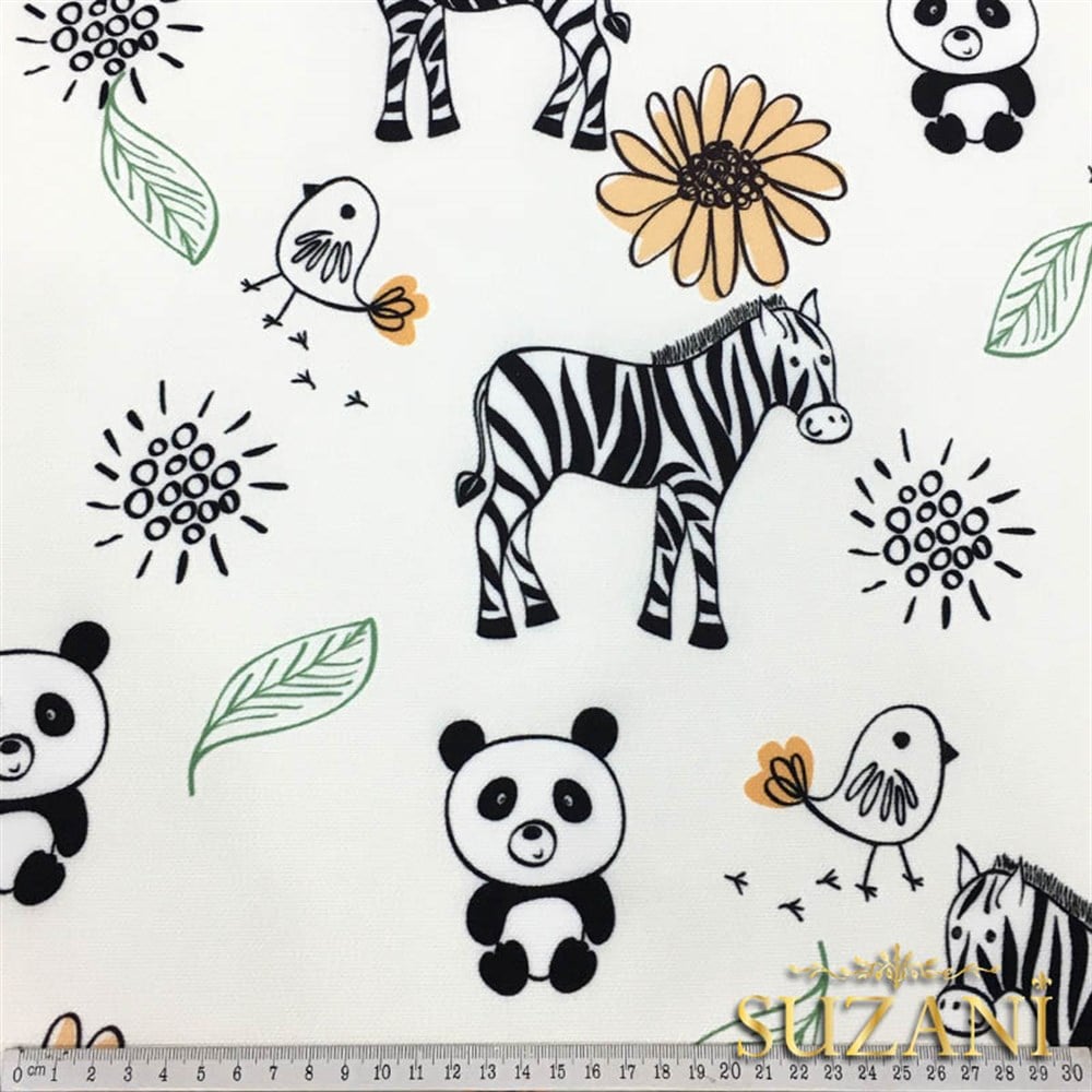 Panda Zebra Çocuk Kumaşı