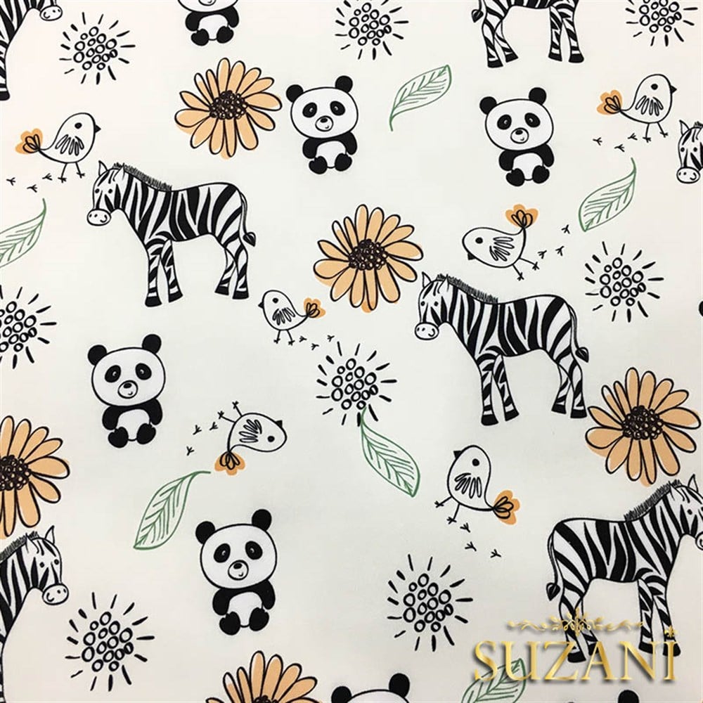 Panda Zebra Çocuk Kumaşı