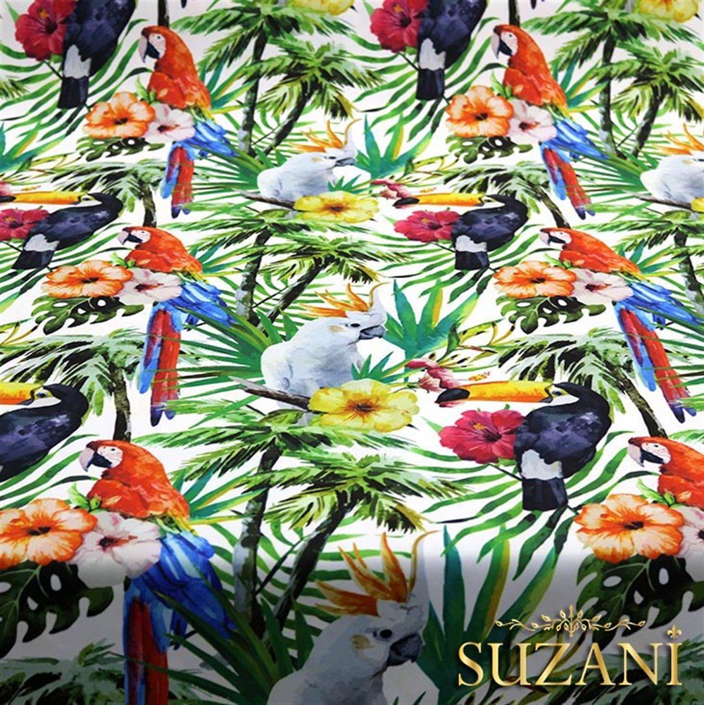 Papağan Tukan Desenli Kumaş