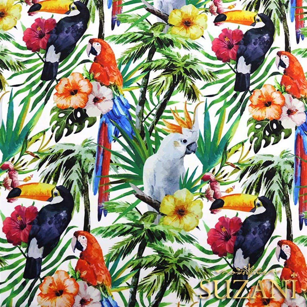 Papağan Tukan Desenli Kumaş