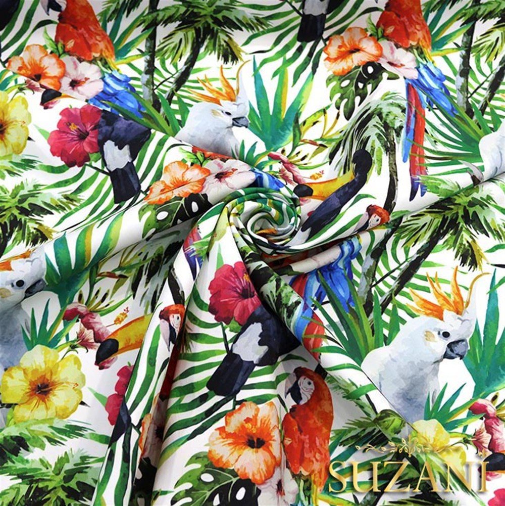 Papağan Tukan Desenli Kumaş