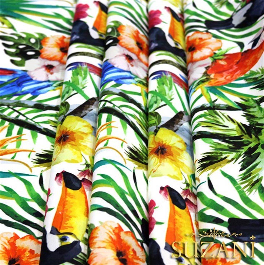 Papağan Tukan Desenli Kumaş