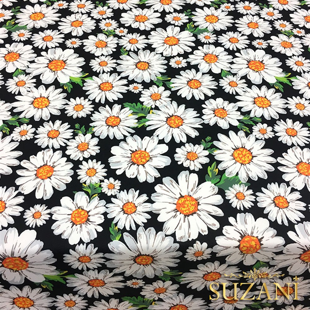 Papatya Desenli Kumaş