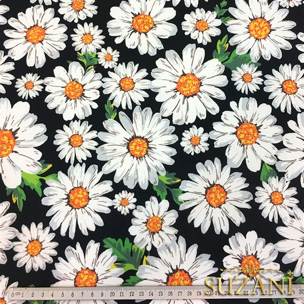 Papatya Desenli Kumaş