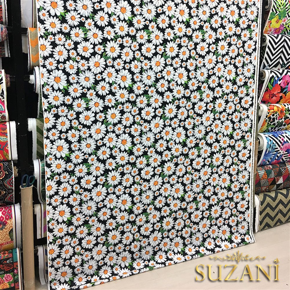 Papatya Desenli Kumaş