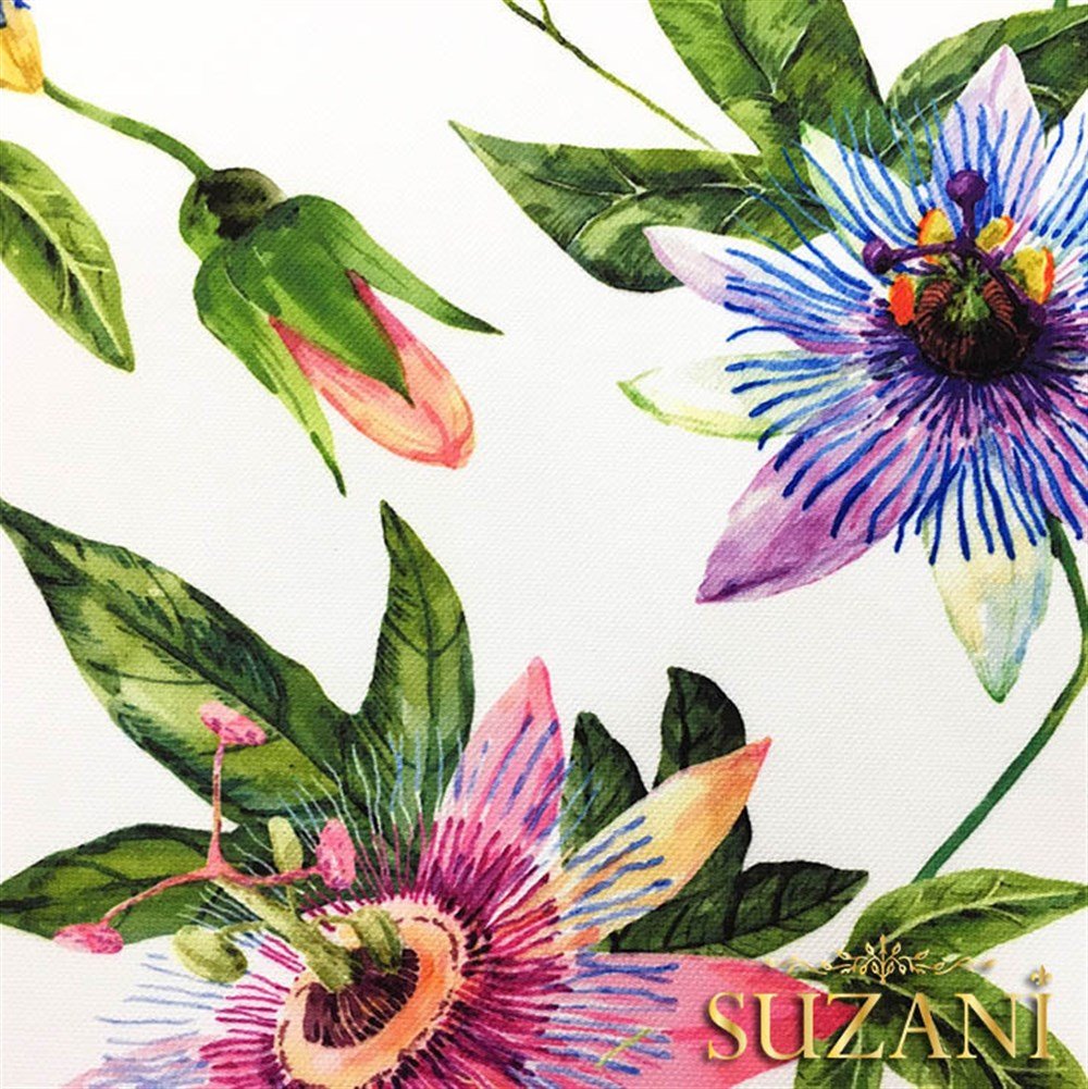 Passiflora Çiçeği Desenli Kumaş