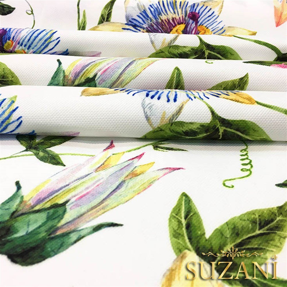 Passiflora Çiçeği Desenli Kumaş