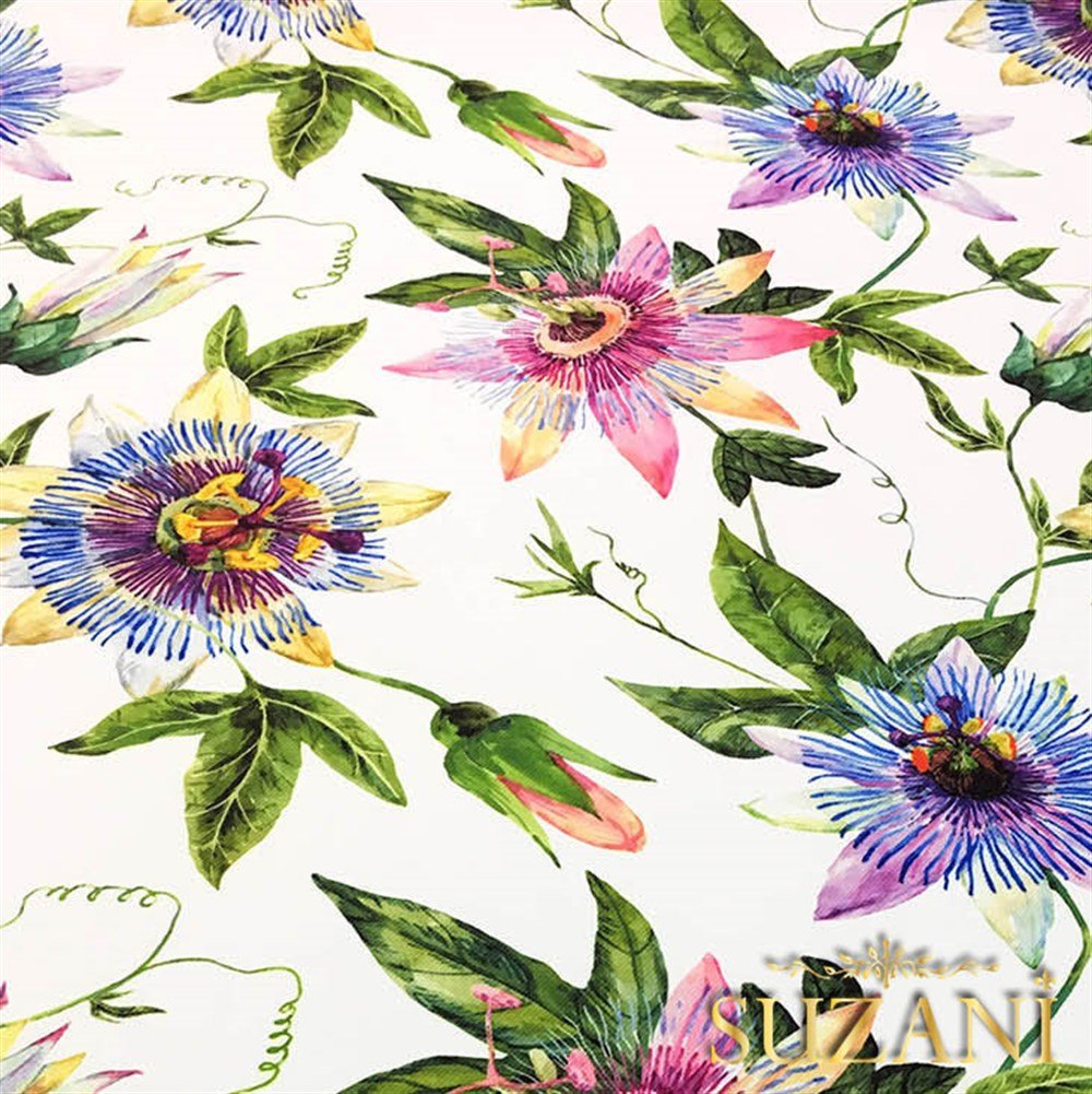 Passiflora Çiçeği Desenli Kumaş