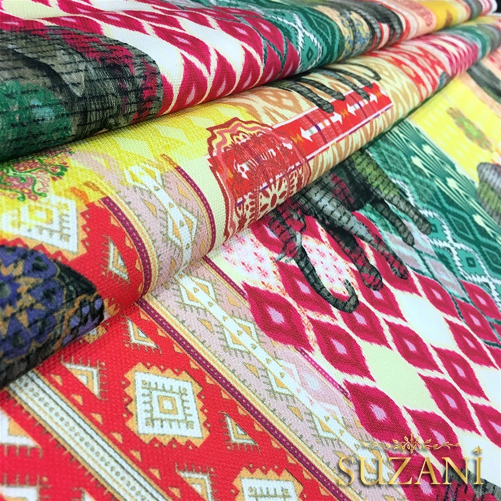 Patchwork Fil Desenli Kumaş
