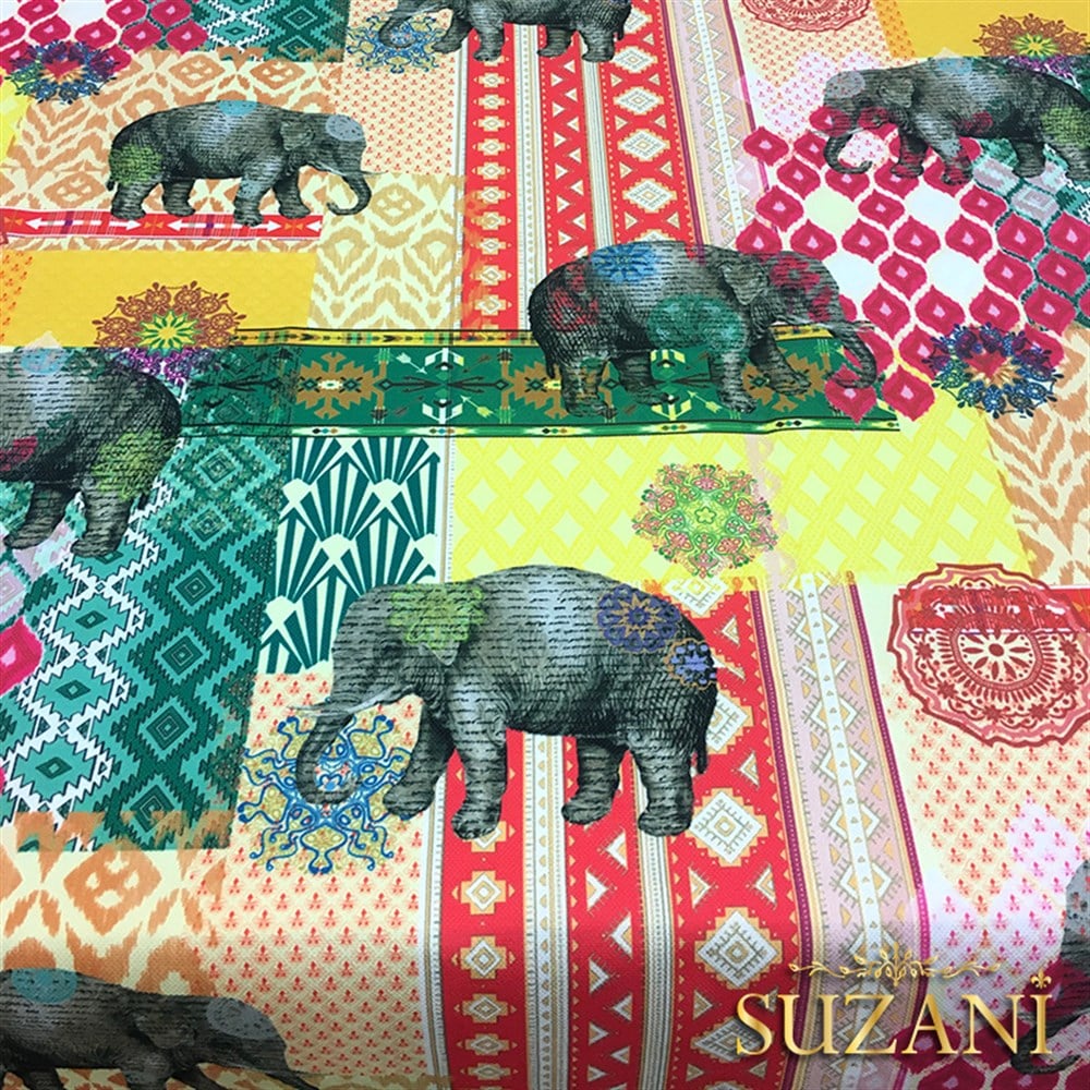 Patchwork Fil Desenli Kumaş