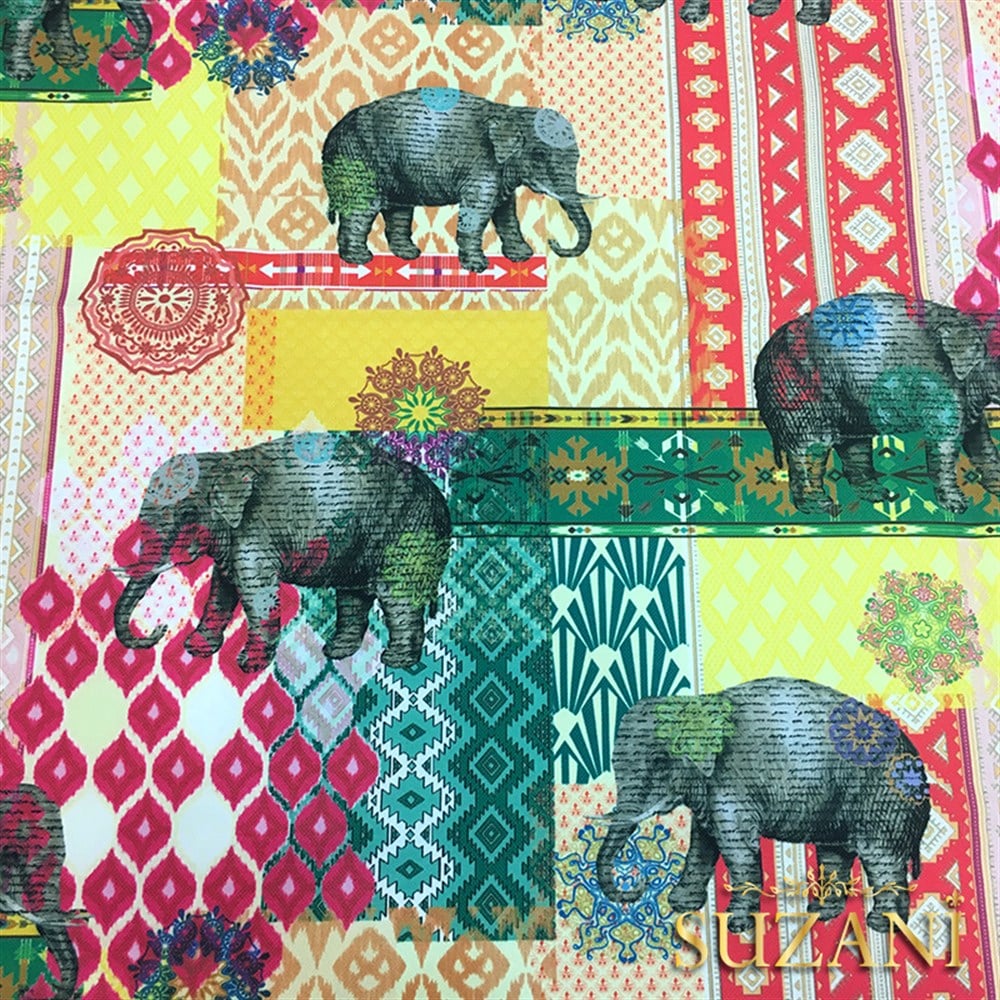 Patchwork Fil Desenli Kumaş