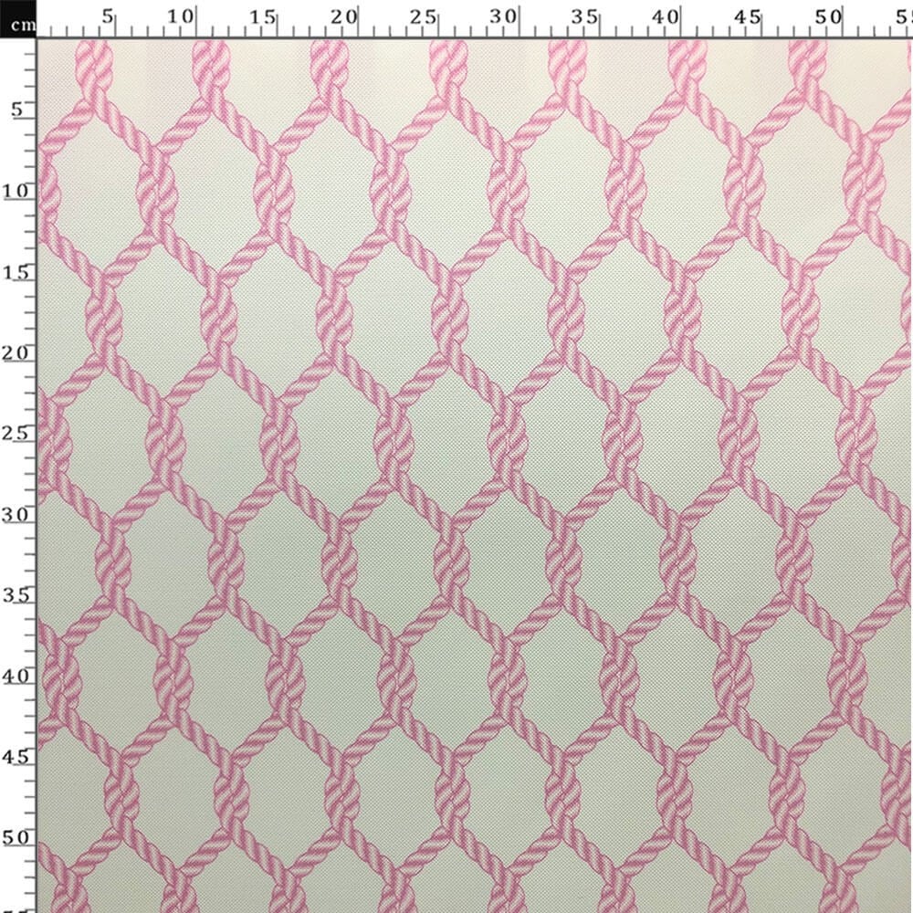 Pembe Düğüm Desenli Dijital Baskılı Kumaş