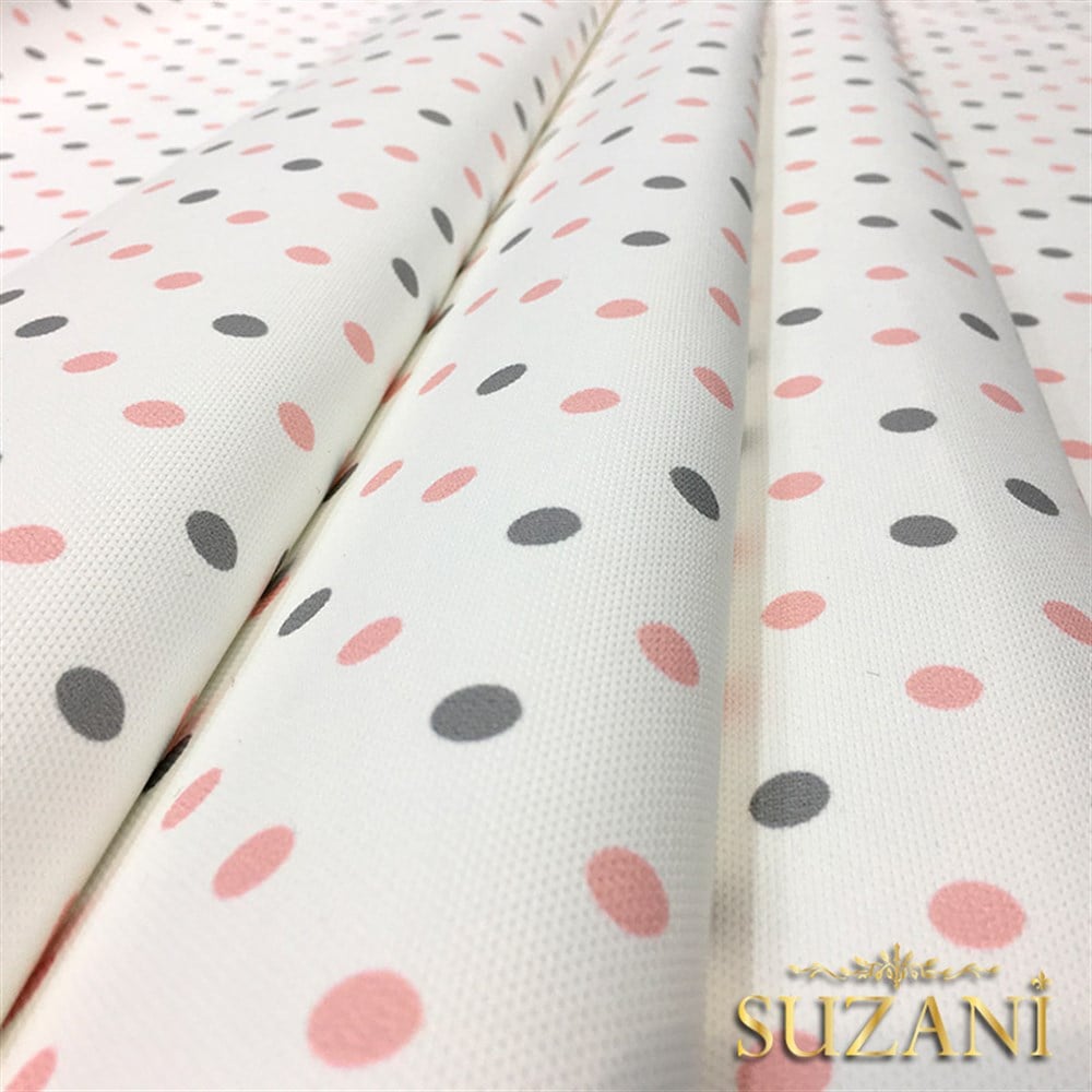 Pembe Gri Küçük Puanlı Kumaş