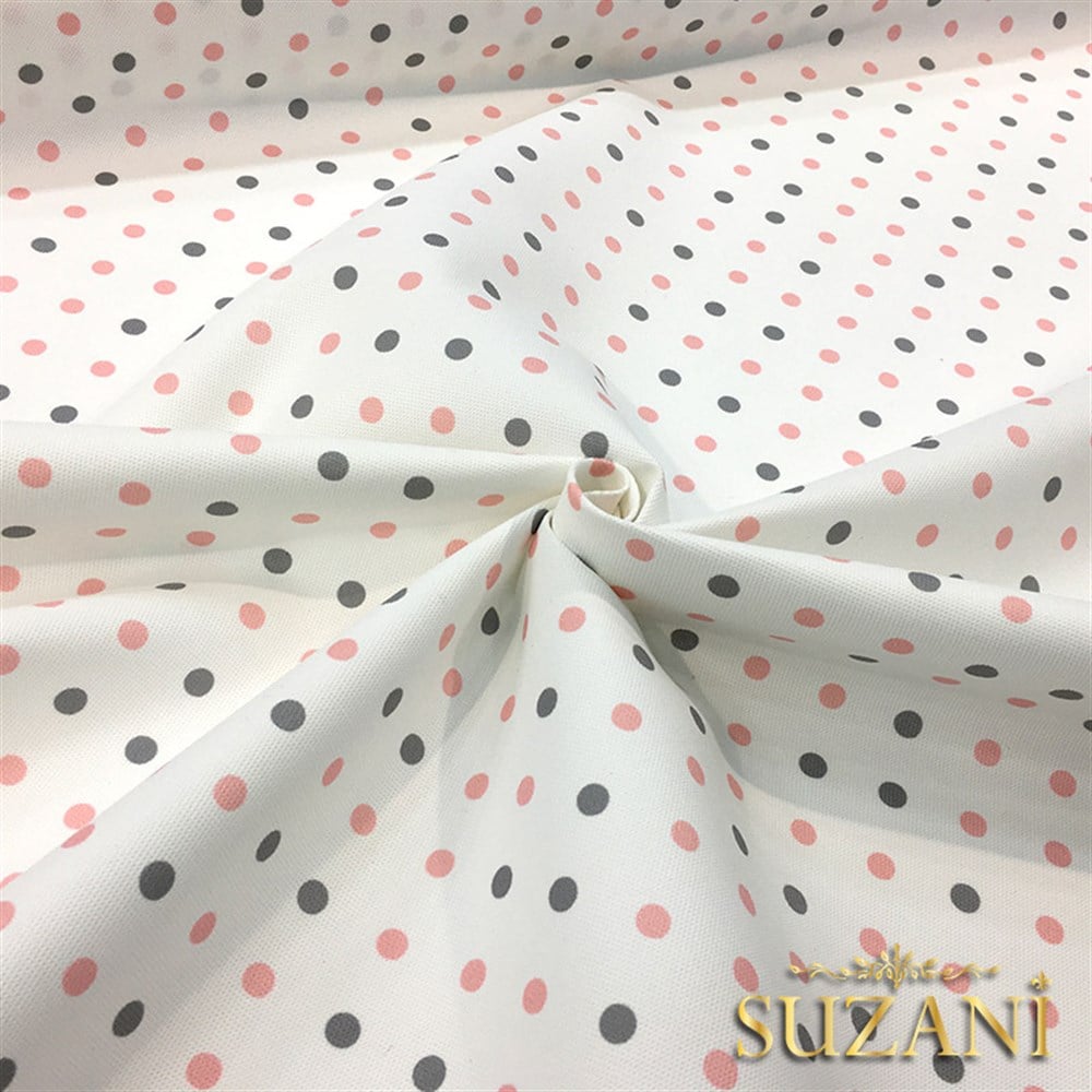 Pembe Gri Küçük Puanlı Kumaş