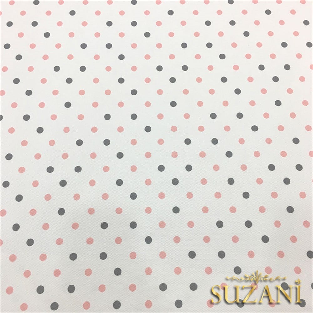 Pembe Gri Küçük Puanlı Kumaş
