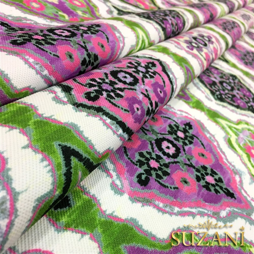 Pembe İkat Baklava Desenli Kumaş