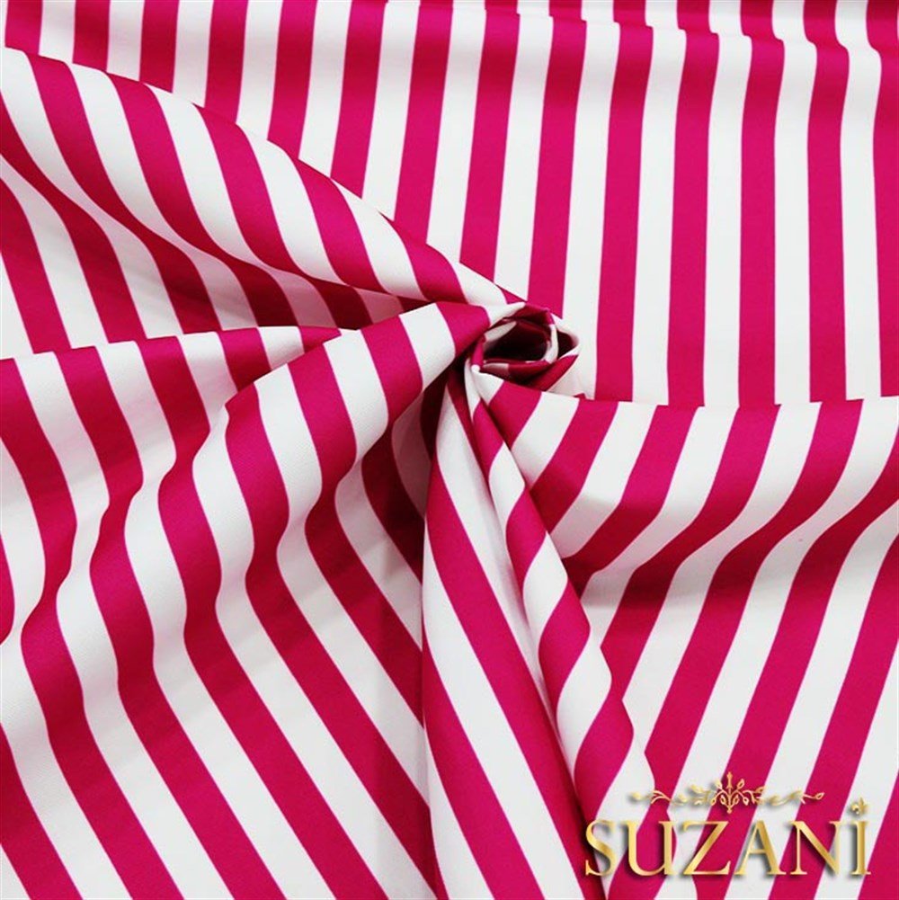 Pembe İnce Çizgili Kumaş