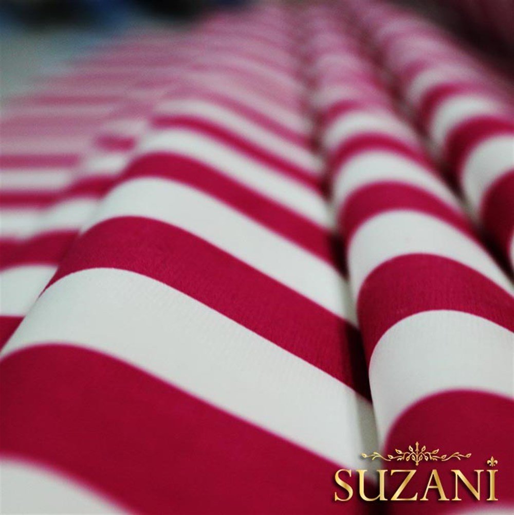 Pembe Kalın Çizgili Kumaş