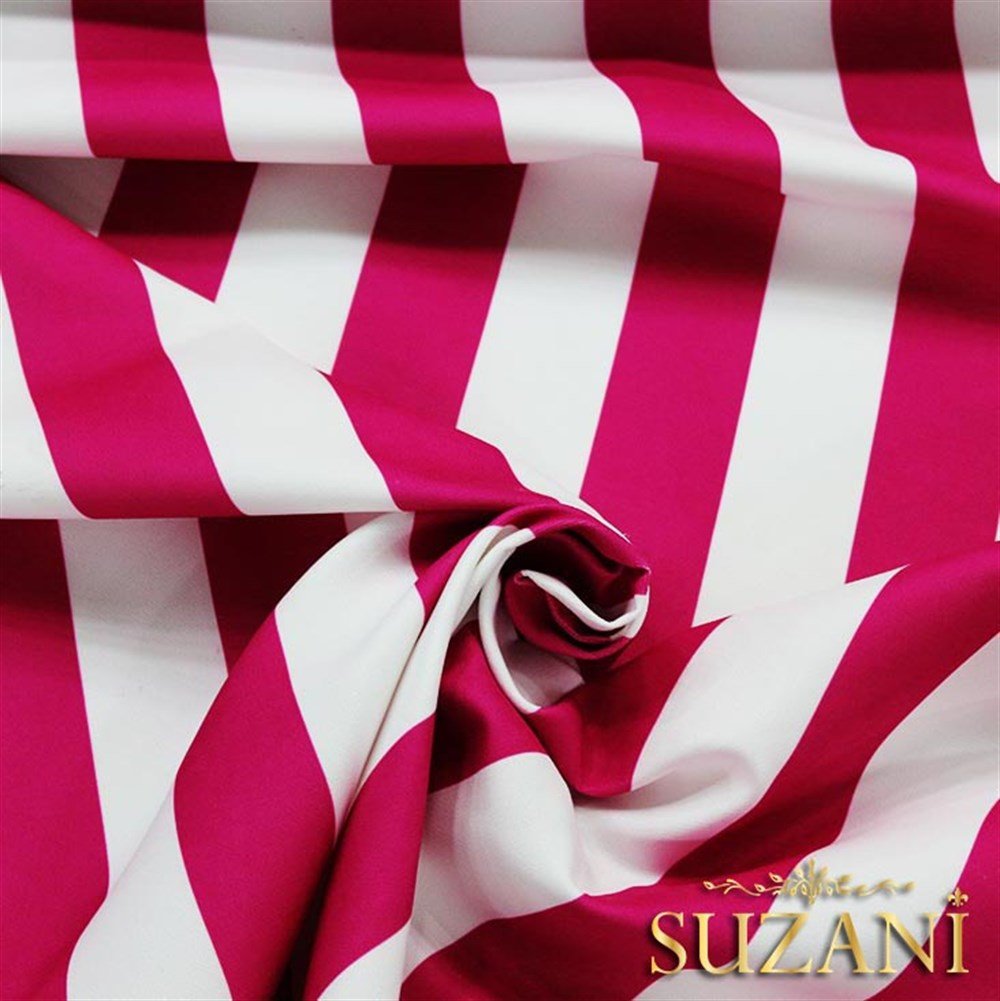 Pembe Kalın Çizgili Kumaş