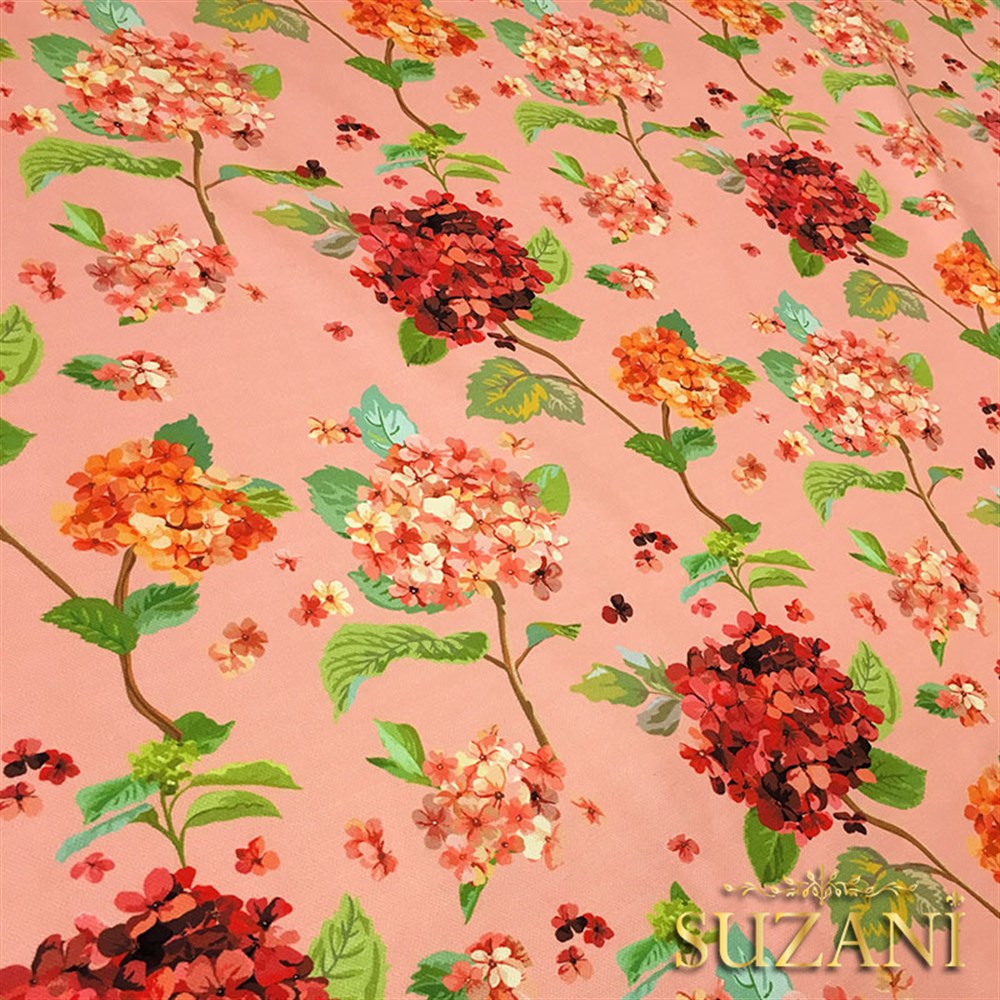 Pembe Ortancalar Desenli Kumaş