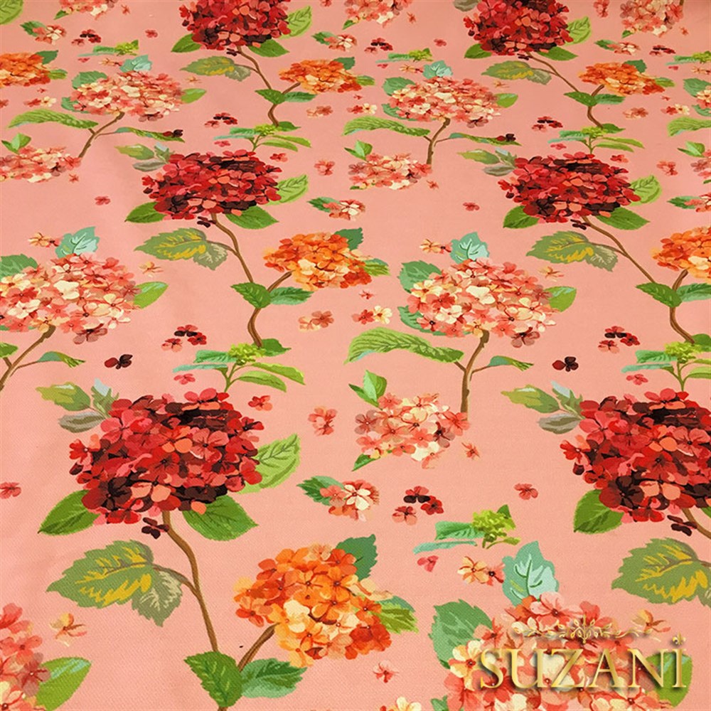 Pembe Ortancalar Desenli Kumaş