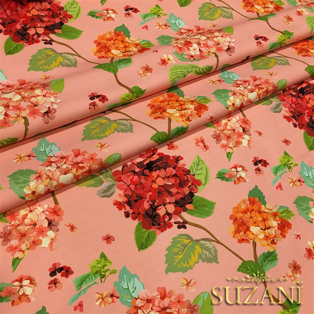 Pembe Ortancalar Desenli Kumaş