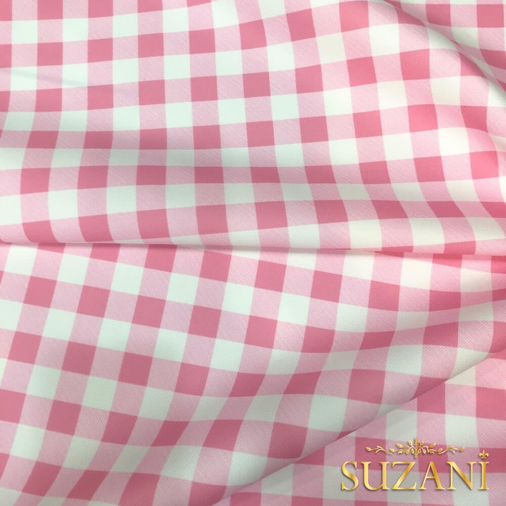 Pembe Pötikare Desenli Dijital Baskılı Kumaş