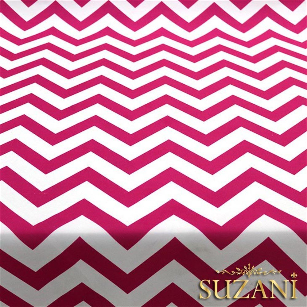 Pembe Zigzag Desenli Kumaş