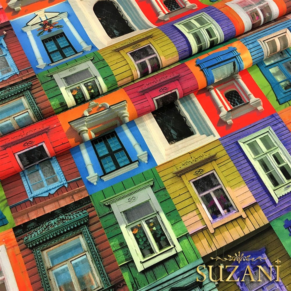 Pencereler Desenli Kumaş