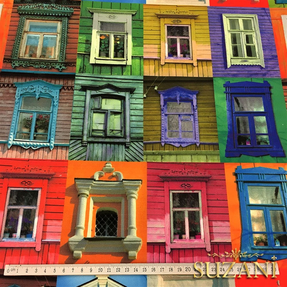 Pencereler Desenli Kumaş