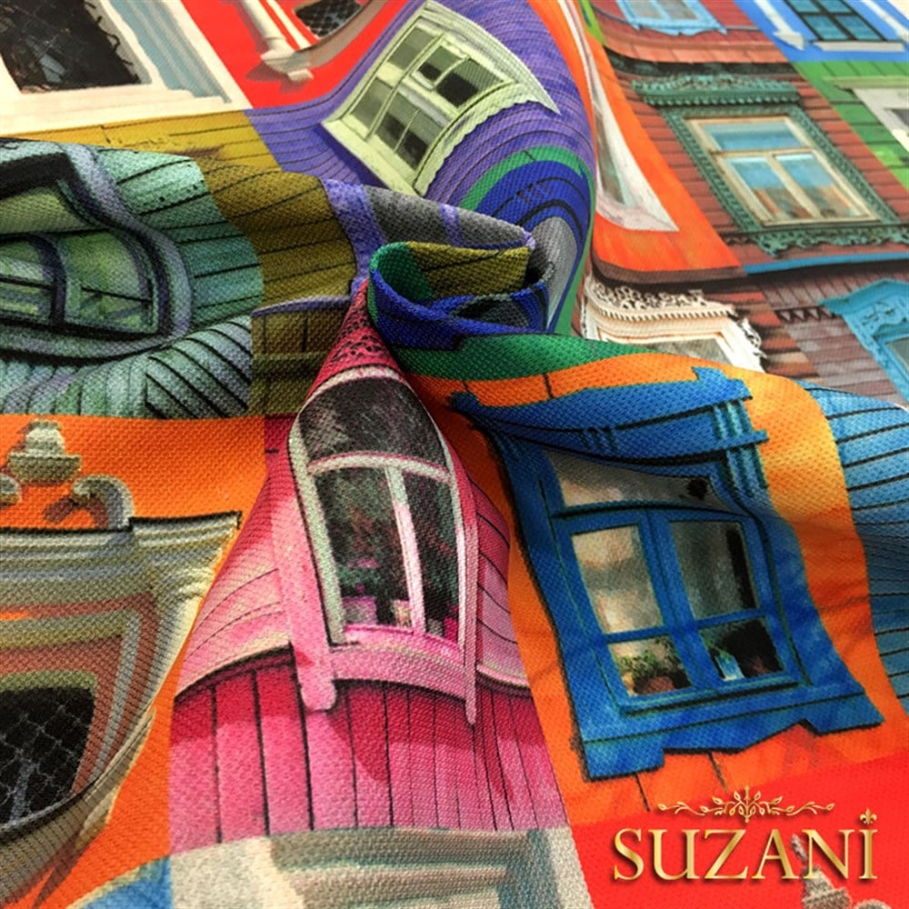 Pencereler Desenli Kumaş