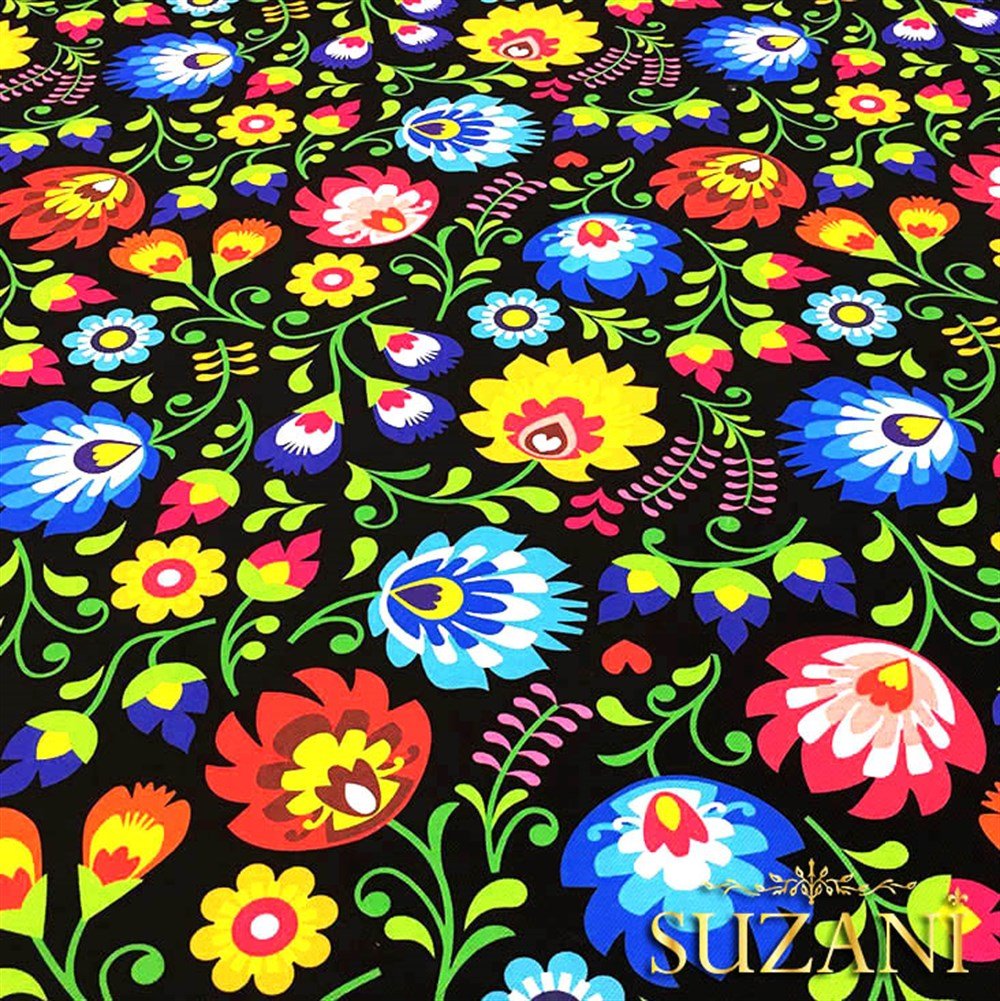 Polonya Çiçekleri Desenli Kumaş