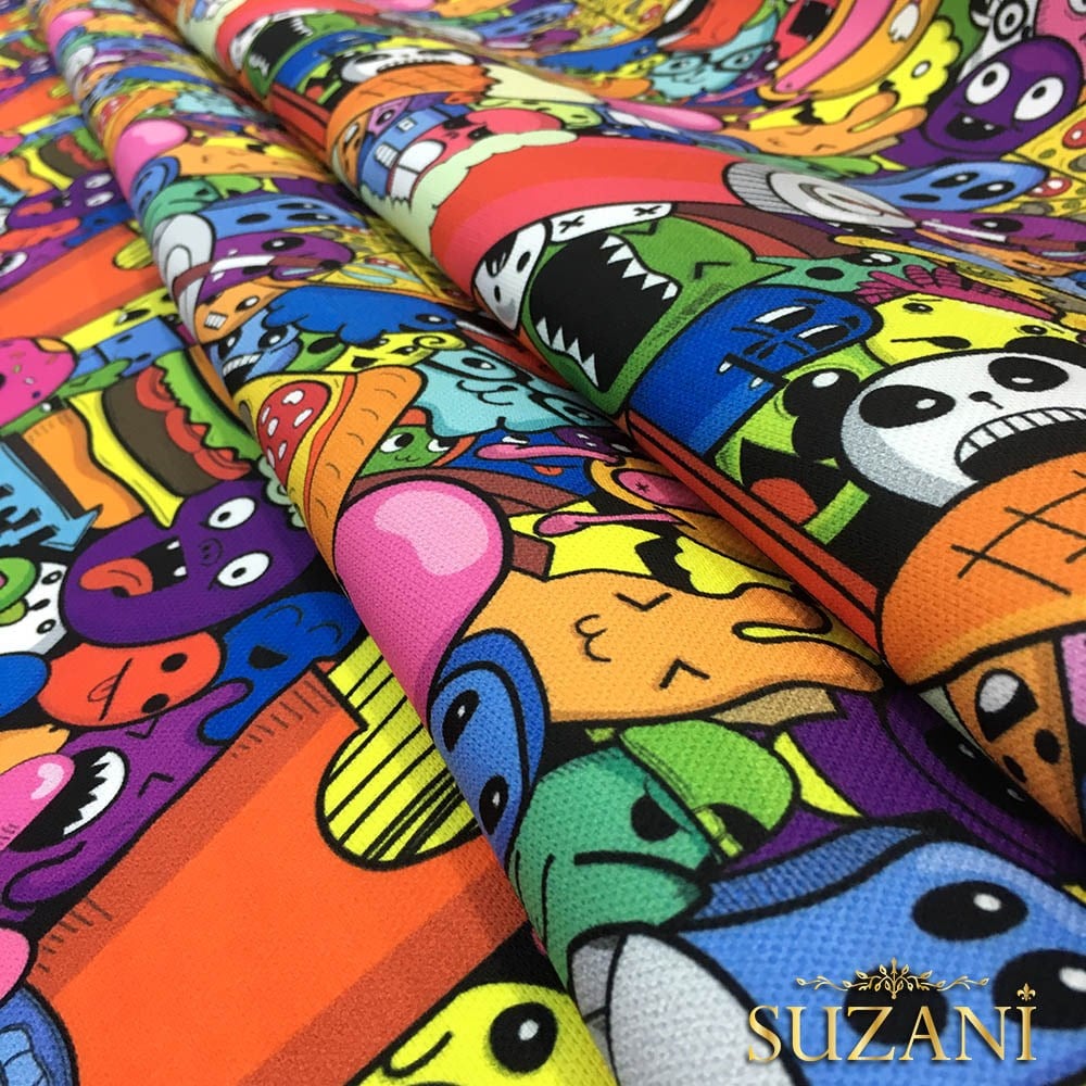 Pop Art Fast Food Desenli Kumaş