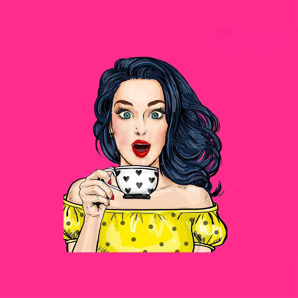 Pop Art Kadın 70x70cm Pano Baskılı Kumaş