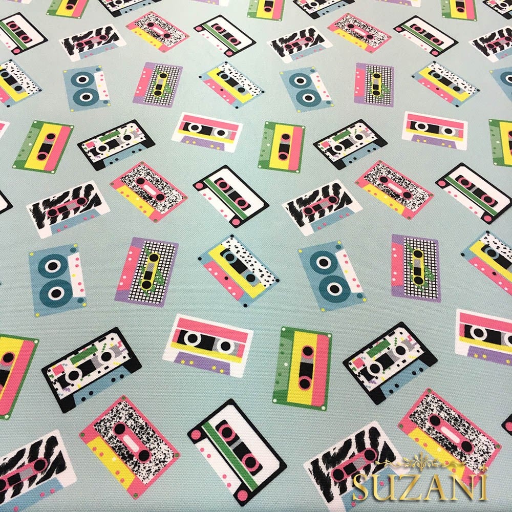 Pop Art Kasetler Desenli Kumaş