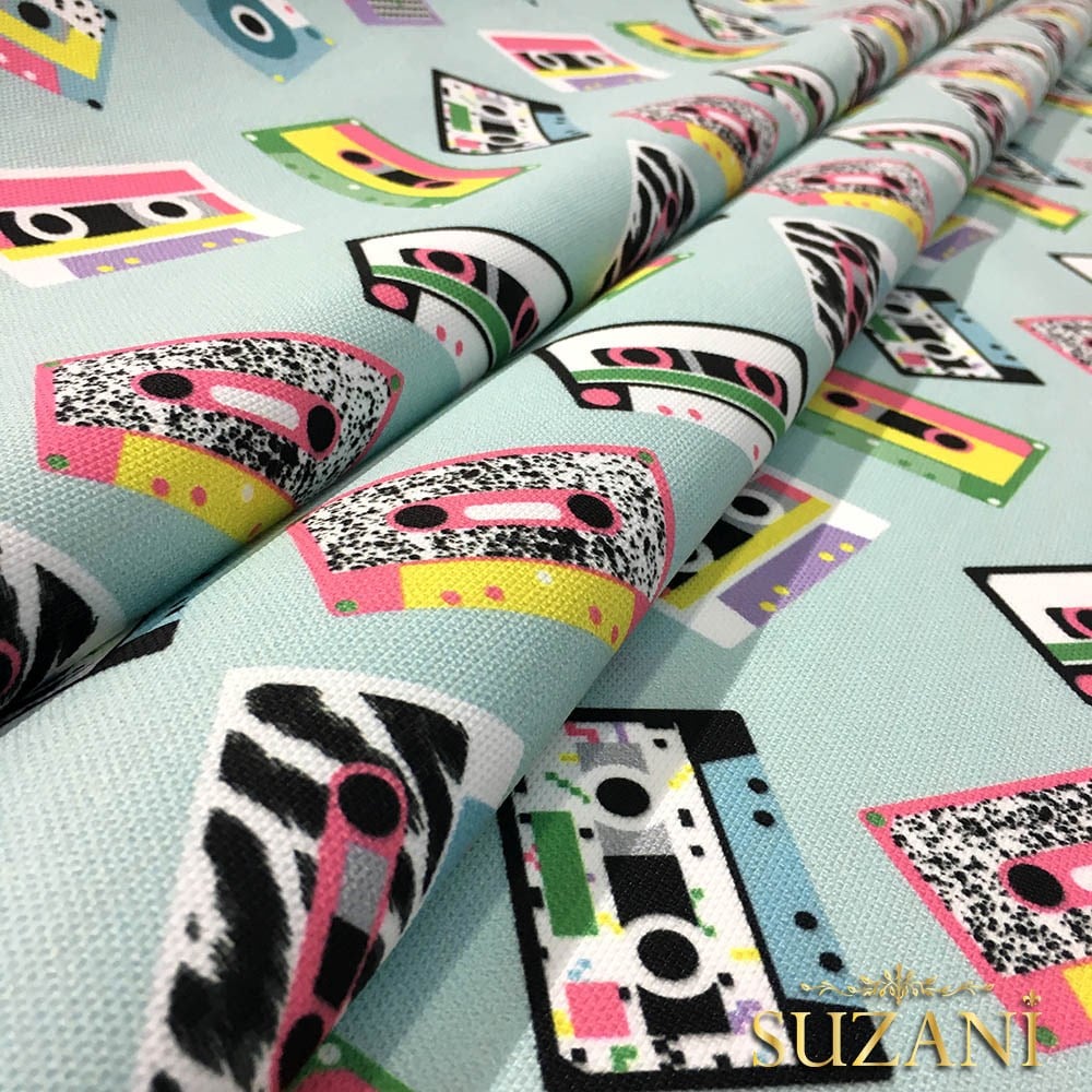 Pop Art Kasetler Desenli Kumaş