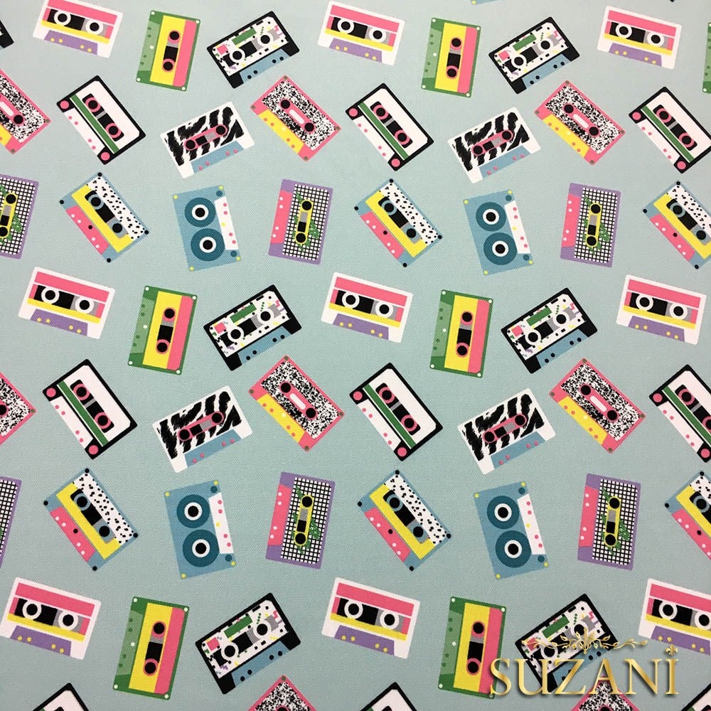 Pop Art Kasetler Desenli Kumaş