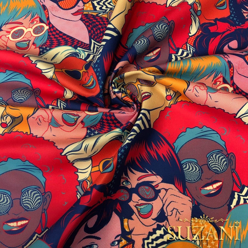 Popart Desenli Dijital Baskılı Kumaş
