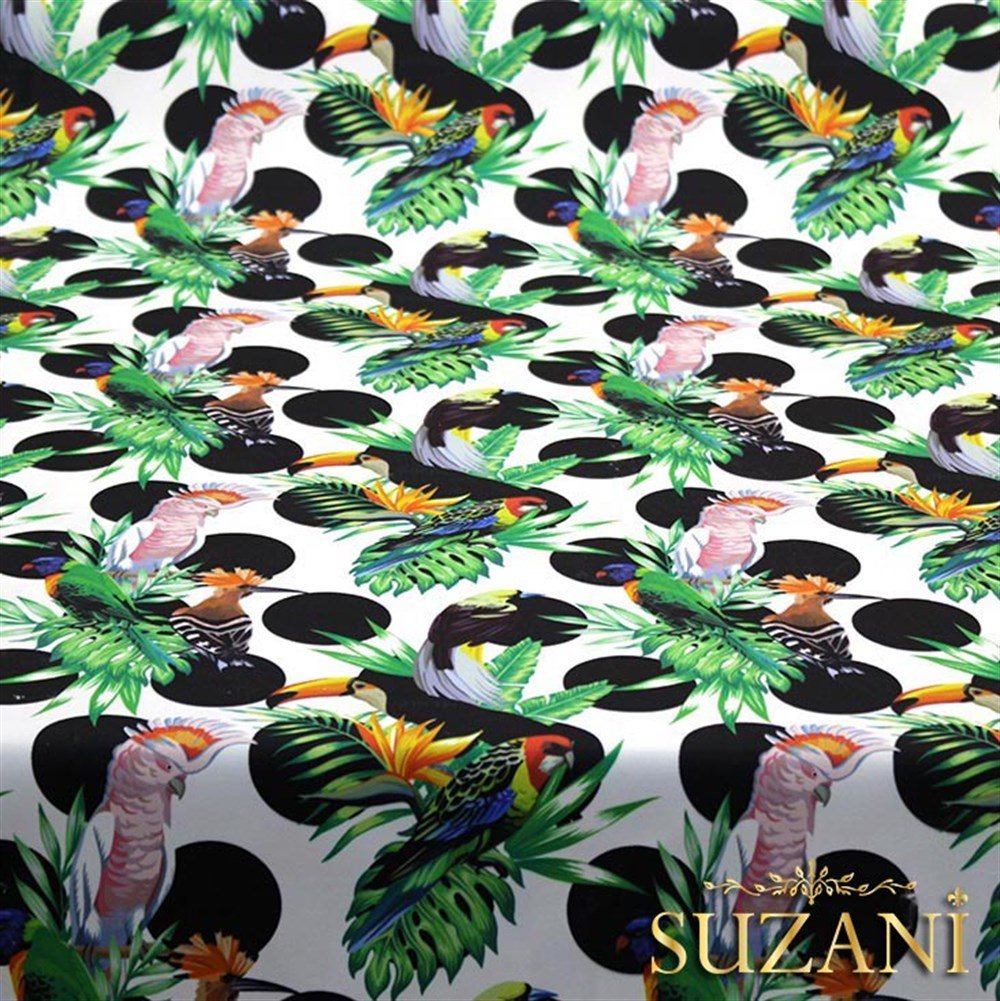 Puanlı Papağan Desenli Kumaş