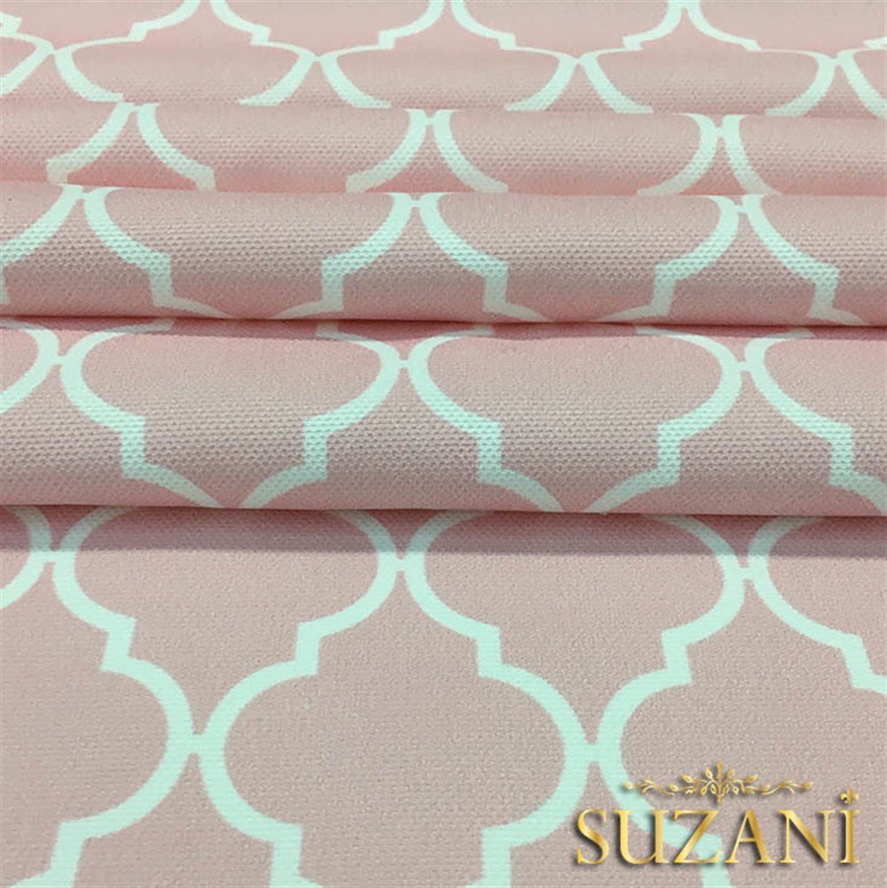 Pudra Pembe Moroccan Desenli Kumaş